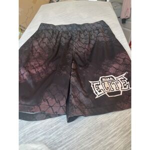 MMA ELITE Men's Athletic Shorts Fight Training MMA Gear Black Red Chain